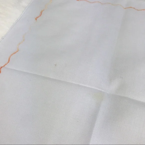 Embroidered Golden Tulips Flowers Fringe Handkerchief Vintage Style Floral - Picture 16 of 16